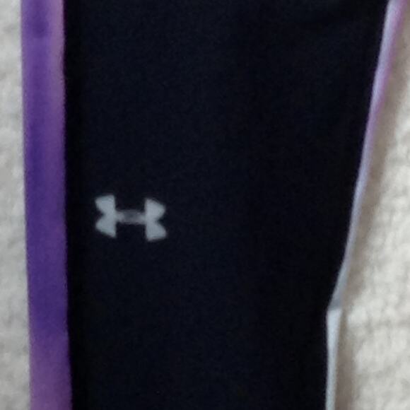 Under Armour HeatGear Compression Leggings  SZ Small Purple Workout Yoga Running - Picture 10 of 13